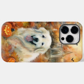 Halloween Grote Pyreneeën met pompoenen eng Case-Mate iPhone Case (Achterkant (horizontaal))
