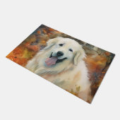 Halloween Grote Pyreneeën met pompoenen eng Deurmat (Schuin)