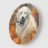 Halloween Grote Pyreneeën met pompoenen eng Grote Klok (Hoek)