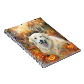 Halloween Grote Pyreneeën met pompoenen eng Notitieboek (Rechterzijde)