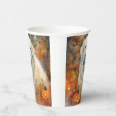 Halloween Grote Pyreneeën met pompoenen eng Papieren Bekers (Rechts)