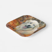 Halloween Grote Pyreneeën met pompoenen eng Papieren Bordje (Gebogen)