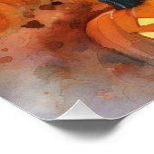 Halloween Grote Pyreneeën met pompoenen eng Perfect Poster (Hoek)