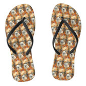 Halloween Grote Pyreneeën met pompoenen eng Teenslippers (Voetbed)