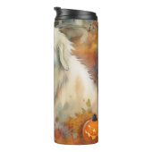 Halloween Grote Pyreneeën met pompoenen eng Thermosbeker (Geroteerd rechts)