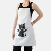 Halloween Grumpy Black Kitten In Bat Costume Schort (Insitu)