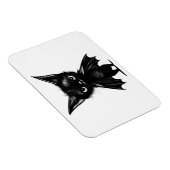 Halloween Grumpy Black Kitten in BBat Costume Magneet (Rechterzijde)