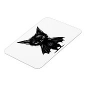 Halloween Grumpy Black Kitten in BBat Costume Magneet (Linkerzijde)