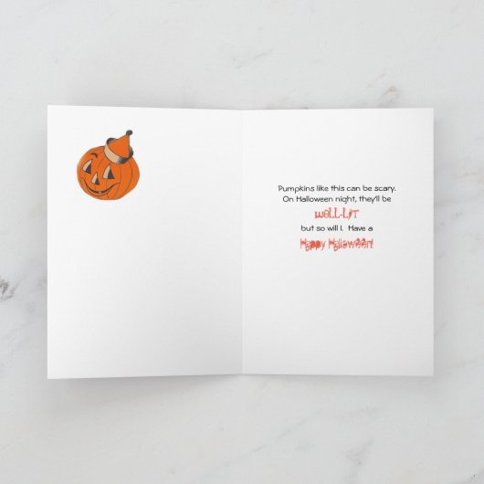 Halloween Grunge Pumpkin, voor Man - Grappig Kaart (Binnen)