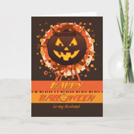 Halloween Grunge Pumpkin, voor Man - Grappig Kaart