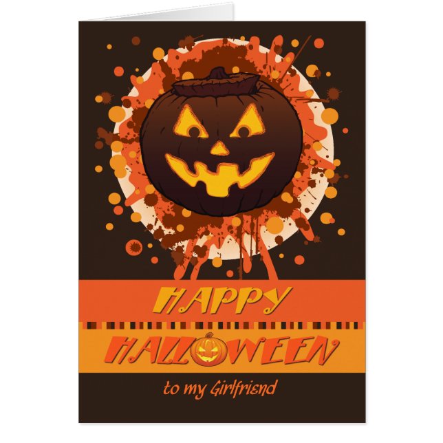 Halloween Grunge Pumpkin, voor Vriendin - Grappig (Voorkant)