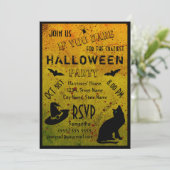 Halloween Grungy Blood Crazy Party Invitation Kaart (Staand voorkant)