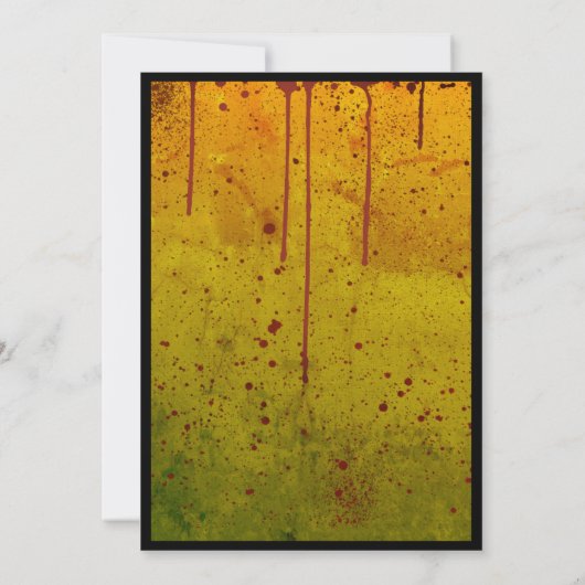 Halloween Grungy Blood Crazy Party Invitation Kaart (Achterkant)