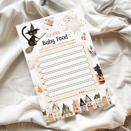 Halloween Guess Baby Food Game - Baby shower Kaart