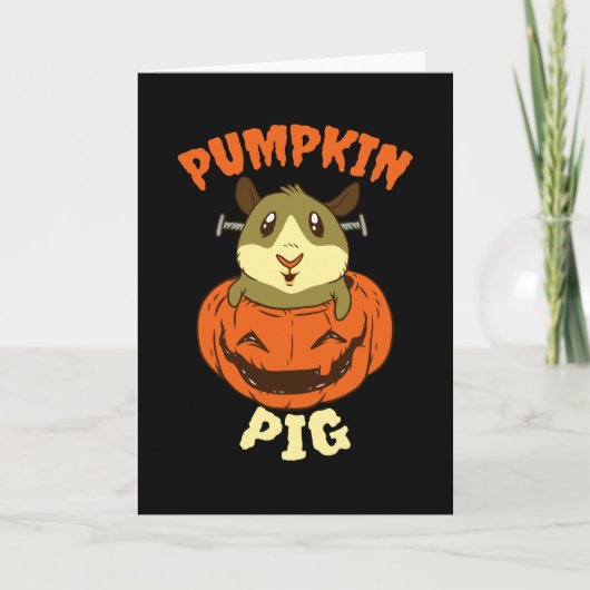 Halloween Guinee Pig Pumpkin Kaart (Voorkant)