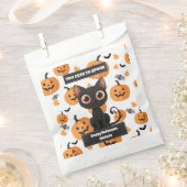 Halloween-gunsttas - Schattigee zwarte kat geperso Bedankzakje (Geknipt)