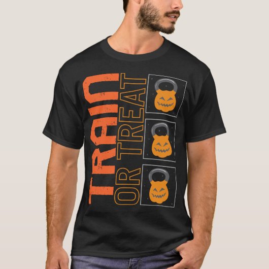 Halloween Gym Class Shirt, trein of traktatie wate T-shirt (Voorkant)