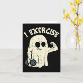 Halloween Gym Ghost Ik Exorcise Fun Workout Kostuu Kaart (Gele Bloem)