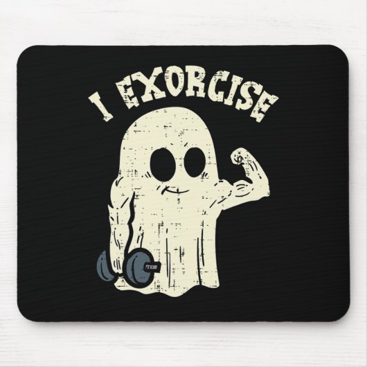 Halloween Gym Ghost Ik Exorcise Fun Workout Kostuu Muismat (Voorkant)