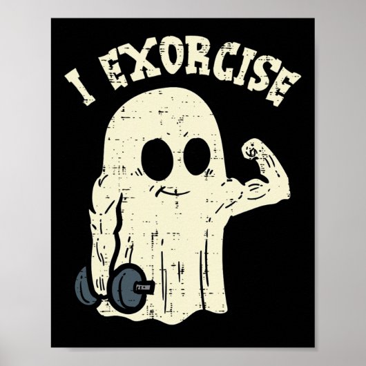 Halloween Gym Ghost Ik Exorcise Fun Workout Kostuu Poster (Voorkant)