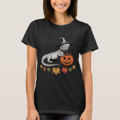 Halloween hagedis met pompoen Pet T-shirt (Voorkant)