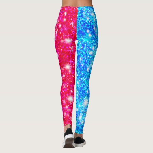 Halloween Half Rode en Half Blauwe Leggings van de (Achterkant)