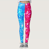 Halloween Half Rode en Half Blauwe Leggings van de (Voorkant)
