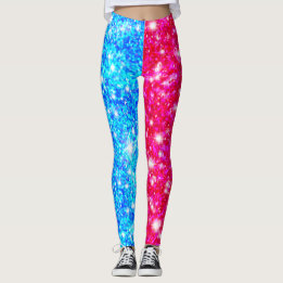 Halloween Half Rode en Half Blauwe Leggings van de