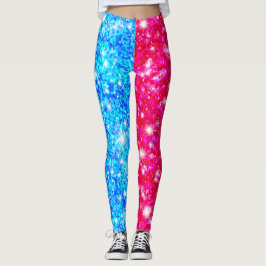 Halloween Half Rode en Half Blauwe Leggings van de