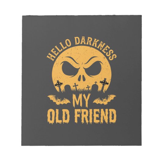 Halloween Hallo Duisternis Kerkhof Maan Notitieblok (Voorkant)
