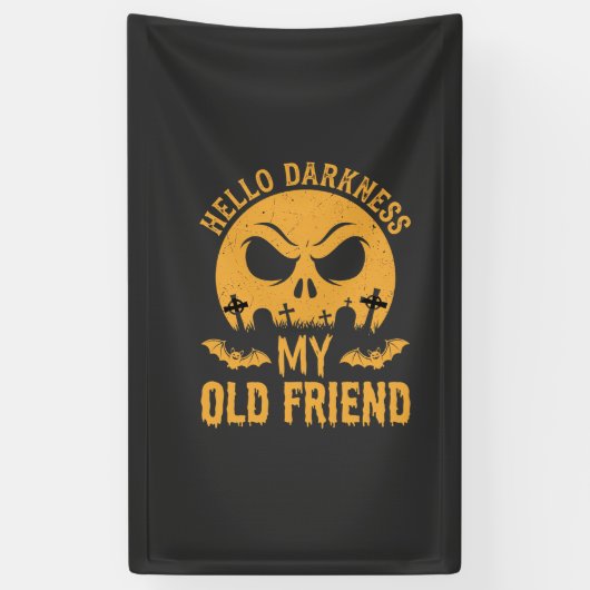 Halloween Hallo Duisternis Kerkhof Maan Spandoek (Verticaal)