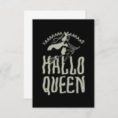 Halloween Hallo Queen RSVP Kaartje (Voorkant / Achterkant)