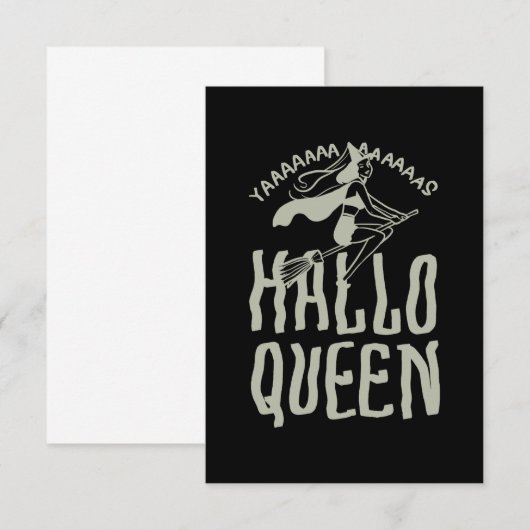 Halloween Hallo Queen RSVP Kaartje (Voorkant / Achterkant)