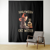 Halloween Halloween Cat Witch Wandkleed (In situ)