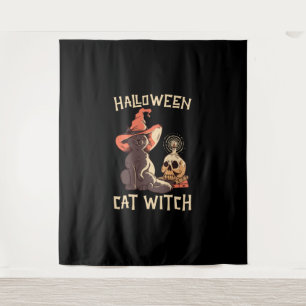 Halloween Halloween Cat Witch Wandkleed