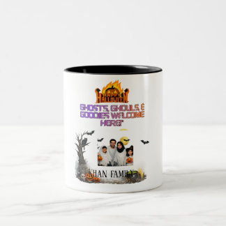Halloween, Halloween familie, gepersonaliseerde Ha Tweekleurige Koffiemok