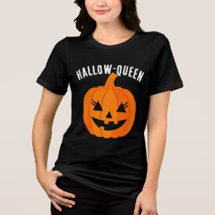 Halloween Halloween Hallow-Queen Jack-O-Lantern Cu Tri-Blend Shirt