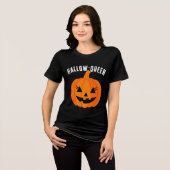 Halloween Halloween Hallow-Queen Jack-O-Lantern Cu Tri-Blend Shirt (Voorkant volledig)