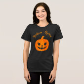 Halloween Halloween Hallow-Queen Jack-O-Lantern Cu Tri-Blend Shirt (Voorkant volledig)