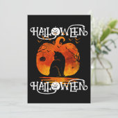 HALLOWEEN HALLOWEEN KAT ZWARTE POMPOEN KAART (Staand voorkant)