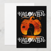 HALLOWEEN HALLOWEEN KAT ZWARTE POMPOEN KAART (Voorkant / Achterkant)