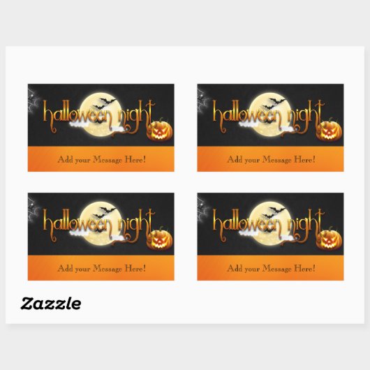 Halloween - Halloween Night - AANPASSEN Rechthoekige Sticker (Vel)