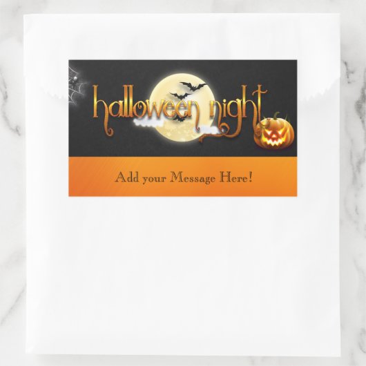 Halloween - Halloween Night - AANPASSEN Rechthoekige Sticker (Tas)