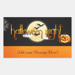 Halloween - Halloween Night - AANPASSEN Rechthoekige Sticker