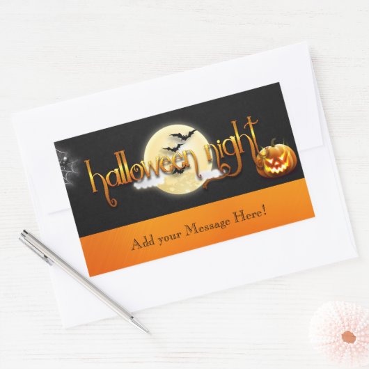 Halloween - Halloween Night - AANPASSEN Rechthoekige Sticker (Envelop)