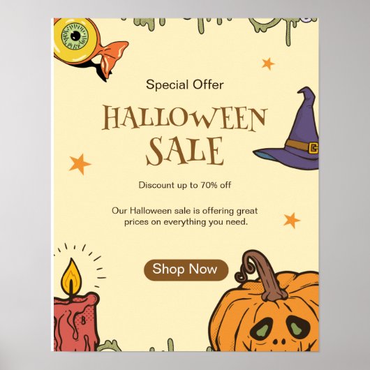 Halloween Halloween Sale Flyer, Halloween Night Poster (Voorkant)