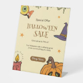 Halloween Halloween Sale Flyer, Halloween Night Reclamebord Met Voetstuk (Voorkant)