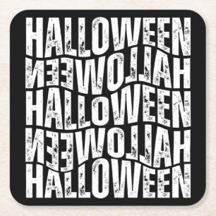 HALLOWEEN HALLOWEEN WARP TYPOGRAFIE KARTONNEN ONDERZETTERS