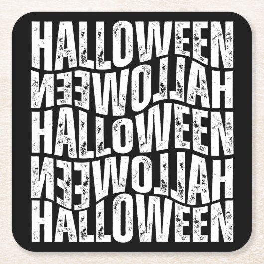 HALLOWEEN HALLOWEEN WARP TYPOGRAFIE KARTONNEN ONDERZETTERS (Voorkant)