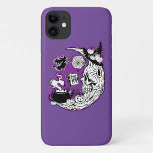 Halloween halve maan heksenschedel Case-Mate iPhone case